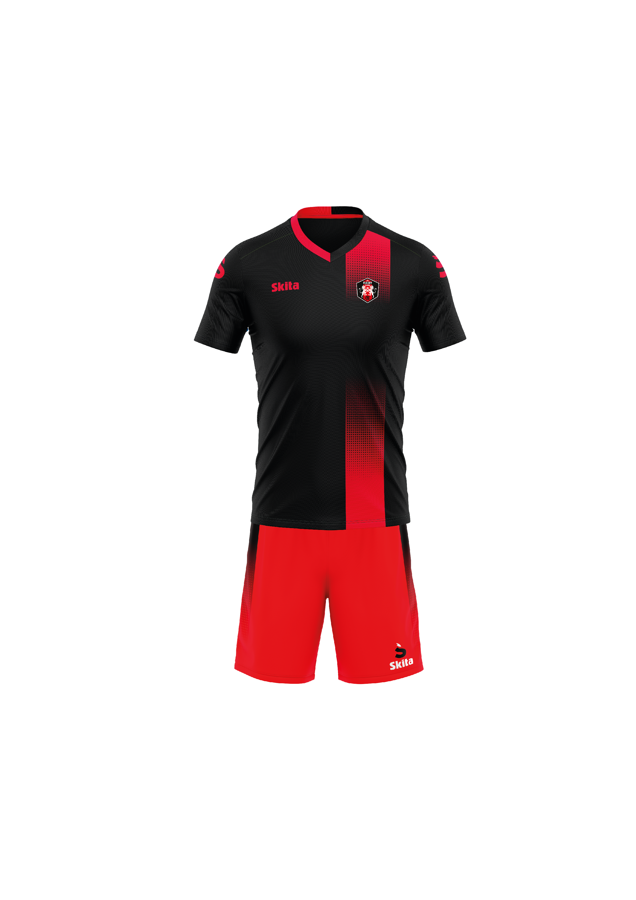 Maillot short Tavira noir / rouge (Fc Fleury 91)